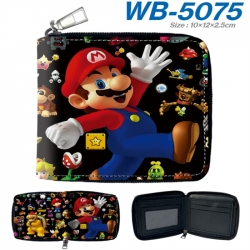 Super Mario Anime color short full zip folding wallet 10x12x2.5cm