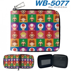 Super Mario Anime color short full zip folding wallet 10x12x2.5cm