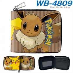 Pokemon Anime color short full zip folding wallet 10x12x2.5cm