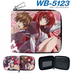 High School D&times;D Anime color short full zip folding wallet 10x12x2.5cm