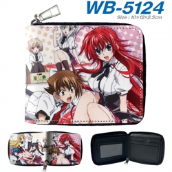 High School D&times;D Anime color short full zip folding wallet 10x12x2.5cm
