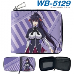 High School D&times;D Anime color short full zip folding wallet 10x12x2.5cm