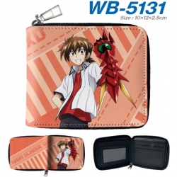 High School D&times;D Anime color short full zip folding wallet 10x12x2.5cm