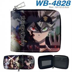 Black Clover Anime color short full zip folding wallet 10x12x2.5cm