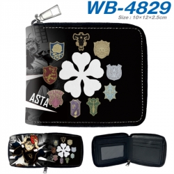 Black Clover Anime color short full zip folding wallet 10x12x2.5cm