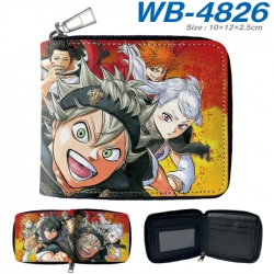 Black Clover Anime color short full zip folding wallet 10x12x2.5cm