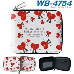 Bad Bunny Anime color short full zip folding wallet 10x12x2.5cm