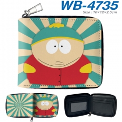 South Park Anime color short full zip folding wallet 10x12x2.5cm