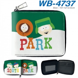 South Park Anime color short full zip folding wallet 10x12x2.5cm