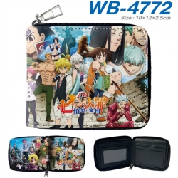 The Seven Deadly Sins Anime color short full zip folding wallet 10x12x2.5cm