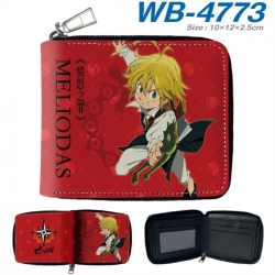 The Seven Deadly Sins Anime color short full zip folding wallet 10x12x2.5cm