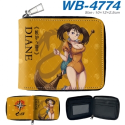 The Seven Deadly Sins Anime color short full zip folding wallet 10x12x2.5cm