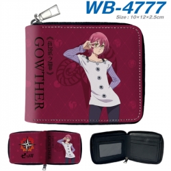 The Seven Deadly Sins Anime color short full zip folding wallet 10x12x2.5cm