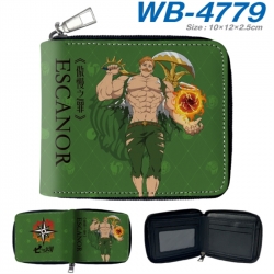 The Seven Deadly Sins Anime color short full zip folding wallet 10x12x2.5cm