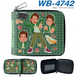 Turning Red Anime color short full zip folding wallet 10x12x2.5cm