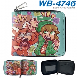 Turning Red Anime color short full zip folding wallet 10x12x2.5cm