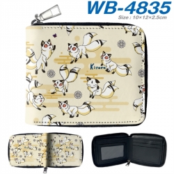 Inuyasha Anime color short full zip folding wallet 10x12x2.5cm