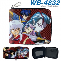 Inuyasha Anime color short full zip folding wallet 10x12x2.5cm