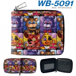Five Nights at Freddys Anime color short full zip folding wallet 10x12x2.5cm