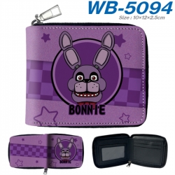 Five Nights at Freddys Anime color short full zip folding wallet 10x12x2.5cm