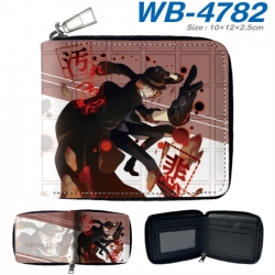 Bungo Stray Dogs Anime color short full zip folding wallet 10x12x2.5cm