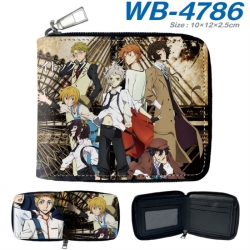 Bungo Stray Dogs Anime color short full zip folding wallet 10x12x2.5cm