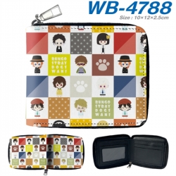 Bungo Stray Dogs Anime color short full zip folding wallet 10x12x2.5cm