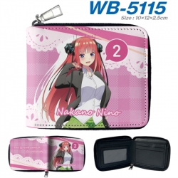The Quintessential Qunintupiets Frosted Anime color short full zip folding wallet 10x12x2.5cm