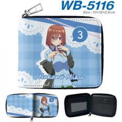 The Quintessential Qunintupiets Frosted Anime color short full zip folding wallet 10x12x2.5cm