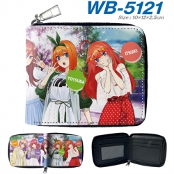 The Quintessential Qunintupiets Frosted Anime color short full zip folding wallet 10x12x2.5cm