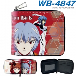 EVA Anime color short full zip folding wallet 10x12x2.5cm