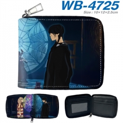 Wednesday Anime color short full zip folding wallet 10x12x2.5cm