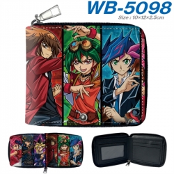 Yugioh Anime color short full zip folding wallet 10x12x2.5cm