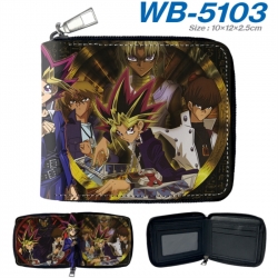Yugioh Anime color short full zip folding wallet 10x12x2.5cm
