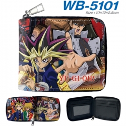 Yugioh Anime color short full zip folding wallet 10x12x2.5cm