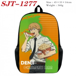 Chainsaw Man Anime nylon canvas backpack student backpack 45x33x14cm