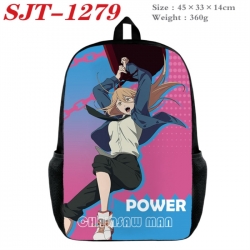 Chainsaw Man Anime nylon canvas backpack student backpack 45x33x14cm
