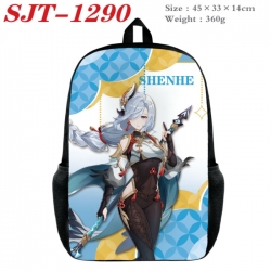 Genshin Impact Anime nylon canvas backpack student backpack 45x33x14cm