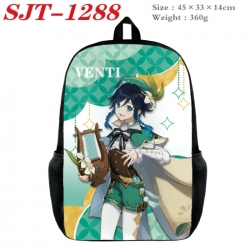 Genshin Impact Anime nylon canvas backpack student backpack 45x33x14cm