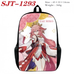Genshin Impact Anime nylon canvas backpack student backpack 45x33x14cm