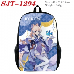 Genshin Impact Anime nylon canvas backpack student backpack 45x33x14cm