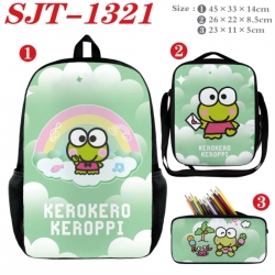 Lilo & Stitch Anime nylon canvas backpack pencil case crossbody bag three piece set 45x33x14cm