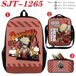 My Hero Academia Anime nylon canvas backpack pencil case crossbody bag three piece set 45x33x14cm