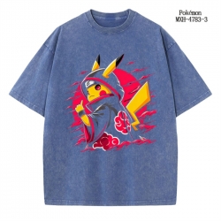 Pokemon Anime peripheral pure cotton washed and worn T-shirt from S to 4XL
