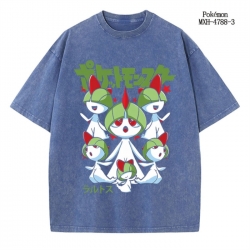 Pokemon Anime peripheral pure cotton washed and worn T-shirt from S to 4XL