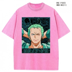 One Piece Anime peripheral pure cotton washed and worn T-shirt from S to 4XL