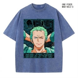 One Piece Anime peripheral pure cotton washed and worn T-shirt from S to 4XL