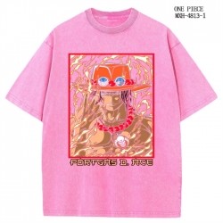 One Piece Anime peripheral pure cotton washed and worn T-shirt from S to 4XL