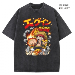 One Piece Anime peripheral pure cotton washed and worn T-shirt from S to 4XL