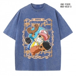 One Piece Anime peripheral pure cotton washed and worn T-shirt from S to 4XL